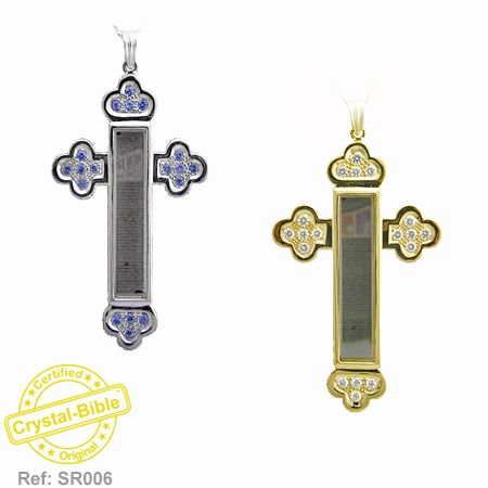 CRYSTAL BIBLE in DIAMONDS/STONES CROSS