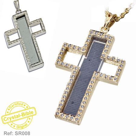 CRYSTAL BIBLE in DIAMONDS CROSS 